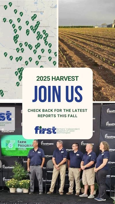 FIRST trial farmers and aerial image inviting users to come back to visit later